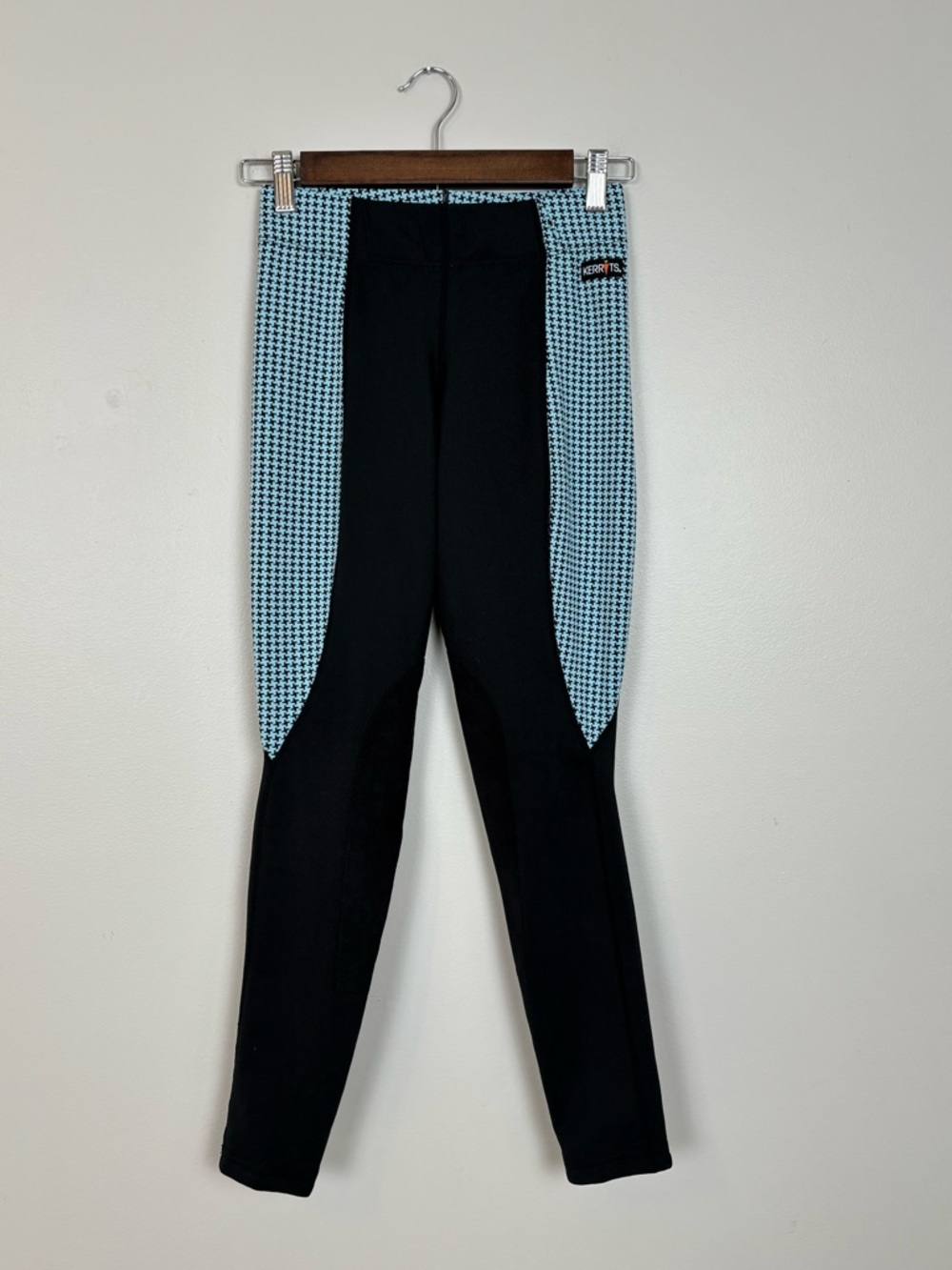Kerrits Flow Rise Knee Patch Performance Tights Equestrian Womens Sm Blue Black
